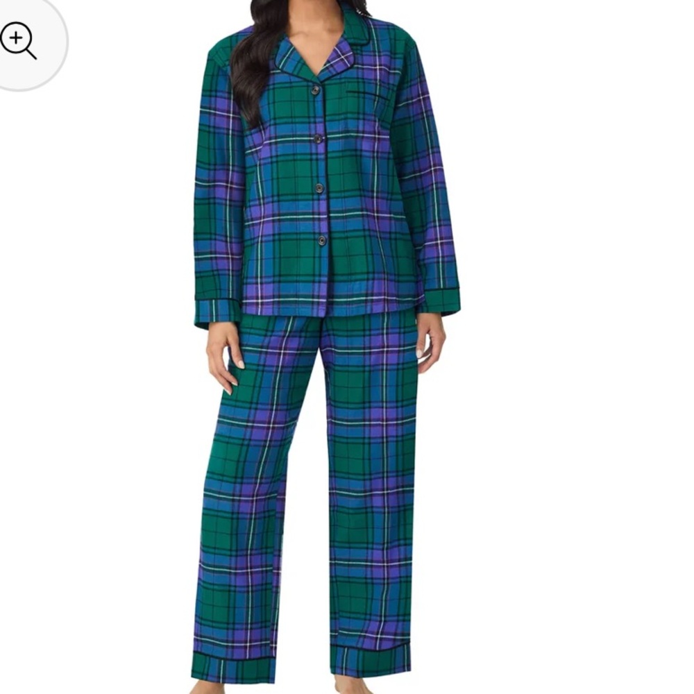 BEDHEAD - Women's 2-Piece Pajama Set - Purple and Green - Small